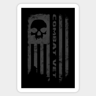 Skull Combat Veteran Flag Subdued Sticker